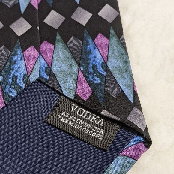 Men's Vintage 100% Silk Tie - Cocktail Collection (Vodka Under a Microscope) - Picture 9 of 12